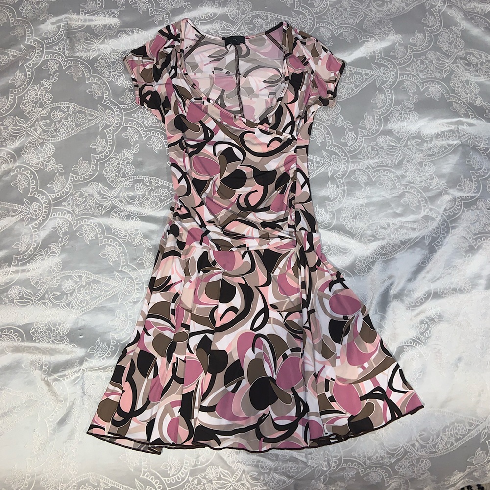Pink abstract Byers California Vintage Wrap Dress!!